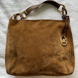 Michael Kors Brown Suede Shoulder Bag